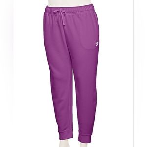 NIKE Plus Size Sportswear Club Fleece Joggers Viotech/White 3X New
